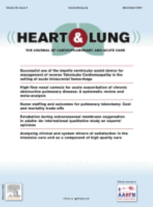 Heart & Lung: The Journal of Cardiopulmonary and Acute Care: Volume 50 (Issue 1 to Issue 6) 2021 PDF