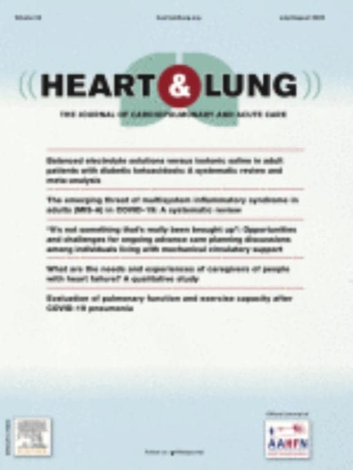 Heart & Lung: The Journal of Cardiopulmonary and Acute Care: Volume 51 to Volume 56 2022 PDF