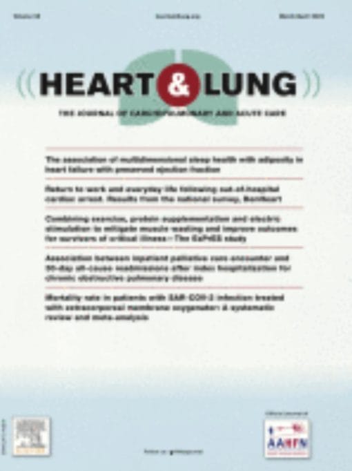 Heart & Lung: The Journal of Cardiopulmonary and Acute Care: Volume 57 to Volume 62 2023 PDF