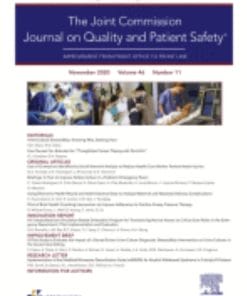 The Joint Commission Journal on Quality and Patient Safety: Volume 46 (Issue 1 to Issue 12) 2020 PDF
