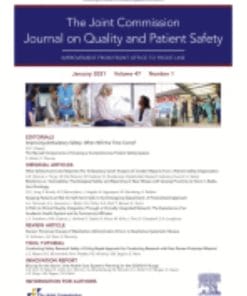 The Joint Commission Journal on Quality and Patient Safety: Volume 47 (Issue 1 to Issue 12) 2021 PDF