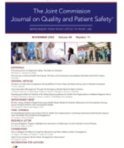 The Joint Commission Journal on Quality and Patient Safety: Volume 48 (Issue 1 to Issue 12) 2022 PDF