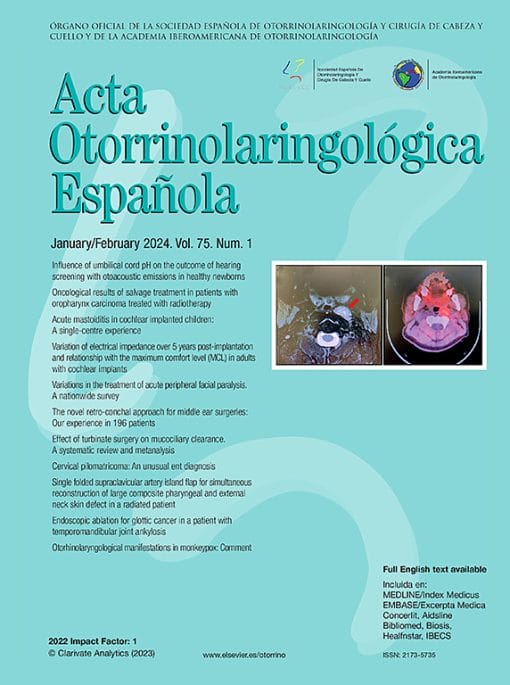 Acta Otorrinolaringologica (English Edition): Volume 75, Issue 1 2024 PDF
