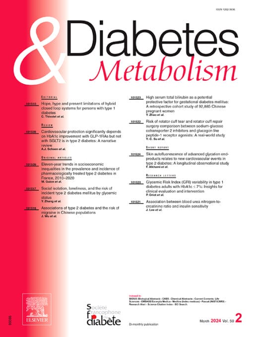 Diabetes & Metabolism: Volume 50 (Issue 1 to Issue 2) 2024 PDF
